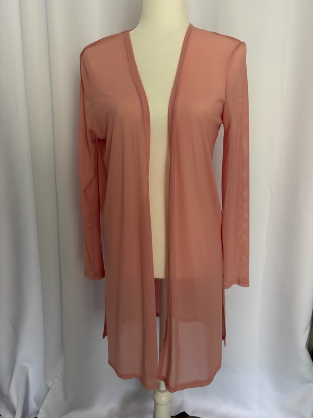 Lightweight Sheer Open-Front Cardigan - Dusty Rose